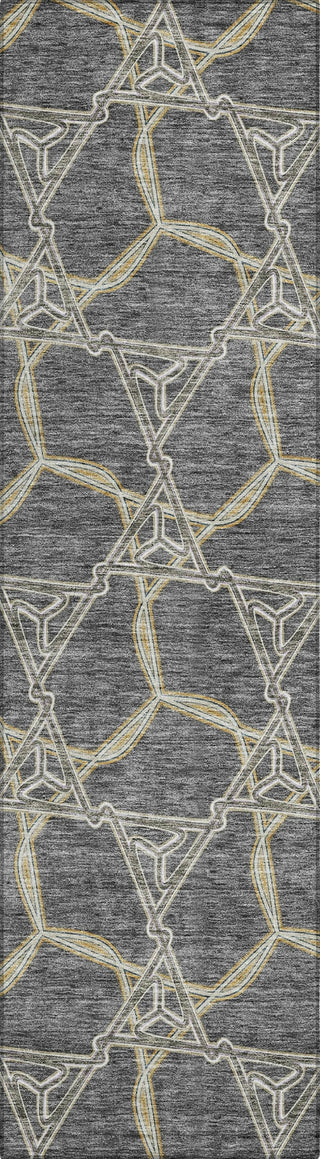 Piper Looms Chantille Geometric ACN959 Charcoal Machine Washable Area Rug Runner Main Image