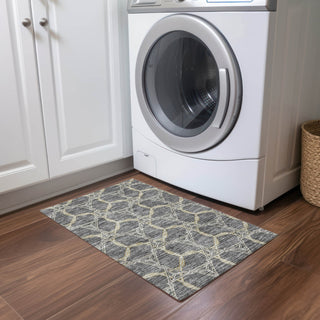 Piper Looms Chantille Geometric ACN959 Charcoal Machine Washable Area Rug Scatter Lifestyle Image Feature