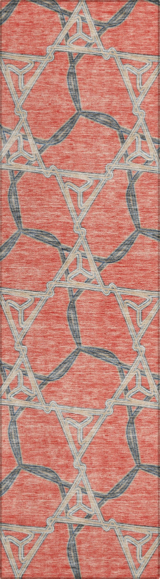 Piper Looms Chantille Geometric ACN959 Coral Machine Washable Area Rug Runner Main Image