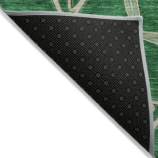 Piper Looms Chantille Geometric ACN959 Emerald Machine Washable Area Rug Backing Image