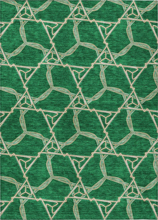 Piper Looms Chantille Geometric ACN959 Emerald Machine Washable Area Rug main image
