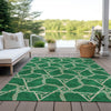 Piper Looms Chantille Geometric ACN959 Emerald Machine Washable Area Rug Outdoor Lifestyle Image Feature