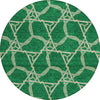 Piper Looms Chantille Geometric ACN959 Emerald Machine Washable Area Rug Round Main Image