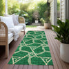 Piper Looms Chantille Geometric ACN959 Emerald Machine Washable Area Rug Runner Outdoor Lifestyle Image Feature