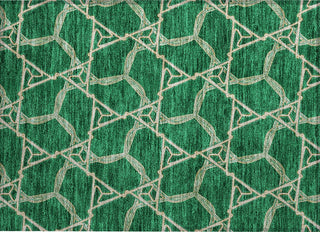 Piper Looms Chantille Geometric ACN959 Emerald Machine Washable Area Rug Scatter Main Image