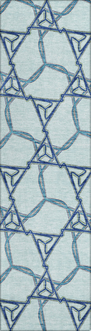 Piper Looms Chantille Geometric ACN959 Sky Machine Washable Area Rug Runner Main Image