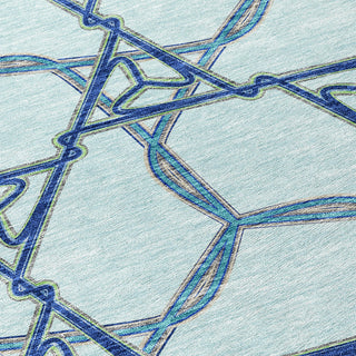 Piper Looms Chantille Geometric ACN959 Sky Machine Washable Area Rug Swatch Image