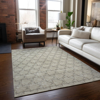 Piper Looms Chantille Geometric ACN960 Beige Machine Washable Area Rug Lifestyle Image Feature