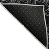 Piper Looms Chantille Geometric ACN960 Black Machine Washable Area Rug Backing Image