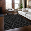 Piper Looms Chantille Geometric ACN960 Black Machine Washable Area Rug Lifestyle Image Feature