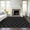 Piper Looms Chantille Geometric ACN960 Black Machine Washable Area Rug Lifestyle Image Feature
