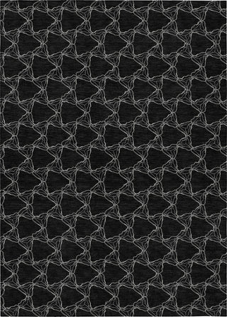 Piper Looms Chantille Geometric ACN960 Black Machine Washable Area Rug main image