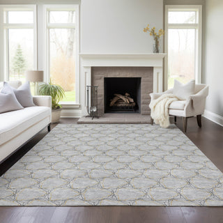 Piper Looms Chantille Geometric ACN960 Gray Machine Washable Area Rug Lifestyle Image Feature