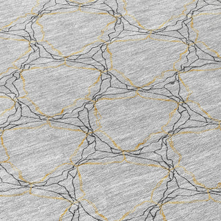 Piper Looms Chantille Geometric ACN960 Gray Machine Washable Area Rug Swatch Image