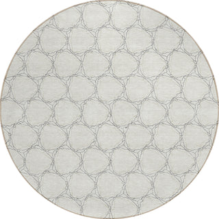 Piper Looms Chantille Geometric ACN960 Ivory Machine Washable Area Rug Round Main Image