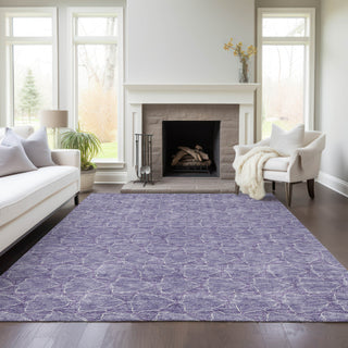 Piper Looms Chantille Geometric ACN960 Lavender Machine Washable Area Rug Lifestyle Image Feature