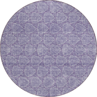 Piper Looms Chantille Geometric ACN960 Lavender Machine Washable Area Rug Round Main Image