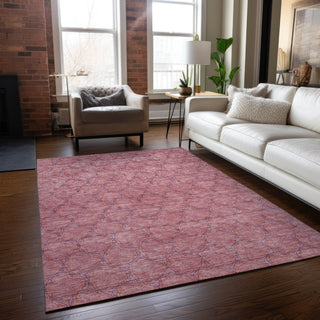 Piper Looms Chantille Geometric ACN960 Pink Machine Washable Area Rug Lifestyle Image Feature