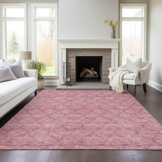 Piper Looms Chantille Geometric ACN960 Pink Machine Washable Area Rug Lifestyle Image Feature