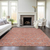 Piper Looms Chantille Geometric ACN960 Salmon Machine Washable Area Rug Lifestyle Image Feature