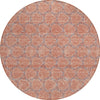 Piper Looms Chantille Geometric ACN960 Salmon Machine Washable Area Rug Round Main Image