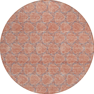 Piper Looms Chantille Geometric ACN960 Salmon Machine Washable Area Rug Round Main Image