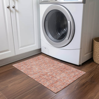 Piper Looms Chantille Geometric ACN960 Salmon Machine Washable Area Rug Scatter Lifestyle Image Feature