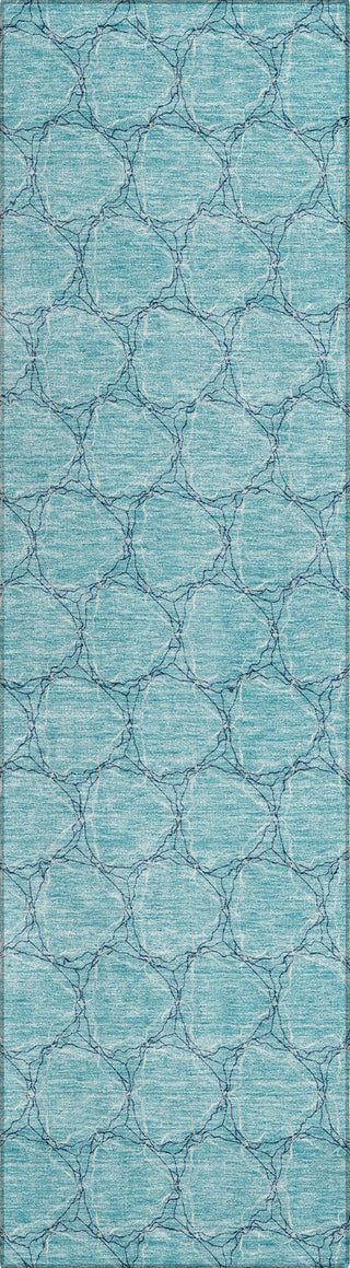 Piper Looms Chantille Geometric ACN960 Teal Machine Washable Area Rug Runner Main Image