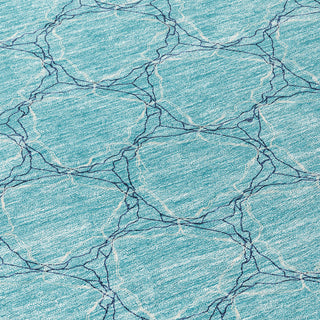 Piper Looms Chantille Geometric ACN960 Teal Machine Washable Area Rug Swatch Image