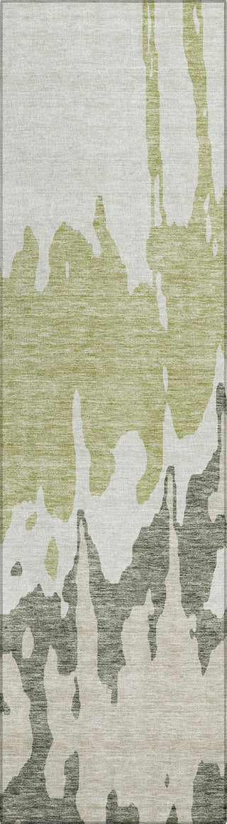 Piper Looms Chantille Abstract ACN961 Aloe Machine Washable Area Rug Runner Main Image