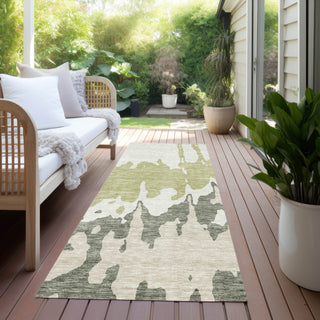 Piper Looms Chantille Abstract ACN961 Aloe Machine Washable Area Rug Runner Outdoor Lifestyle Image Feature