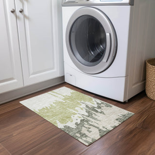 Piper Looms Chantille Abstract ACN961 Aloe Machine Washable Area Rug Scatter Lifestyle Image Feature
