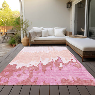 Piper Looms Chantille Abstract ACN961 Blush Machine Washable Area Rug Outdoor Lifestyle Image Feature