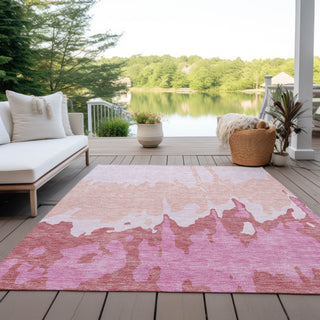 Piper Looms Chantille Abstract ACN961 Blush Machine Washable Area Rug Outdoor Lifestyle Image Feature