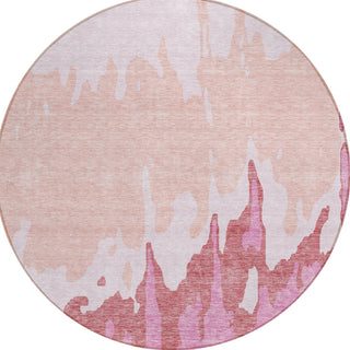 Piper Looms Chantille Abstract ACN961 Blush Machine Washable Area Rug Round Main Image