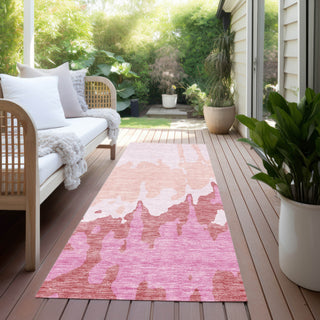 Piper Looms Chantille Abstract ACN961 Blush Machine Washable Area Rug Runner Outdoor Lifestyle Image Feature