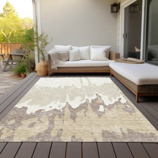 Piper Looms Chantille Abstract ACN961 Ivory Machine Washable Area Rug Outdoor Lifestyle Image Feature