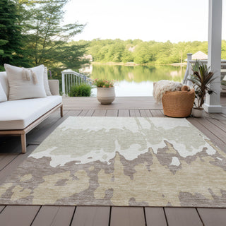 Piper Looms Chantille Abstract ACN961 Ivory Machine Washable Area Rug Outdoor Lifestyle Image Feature