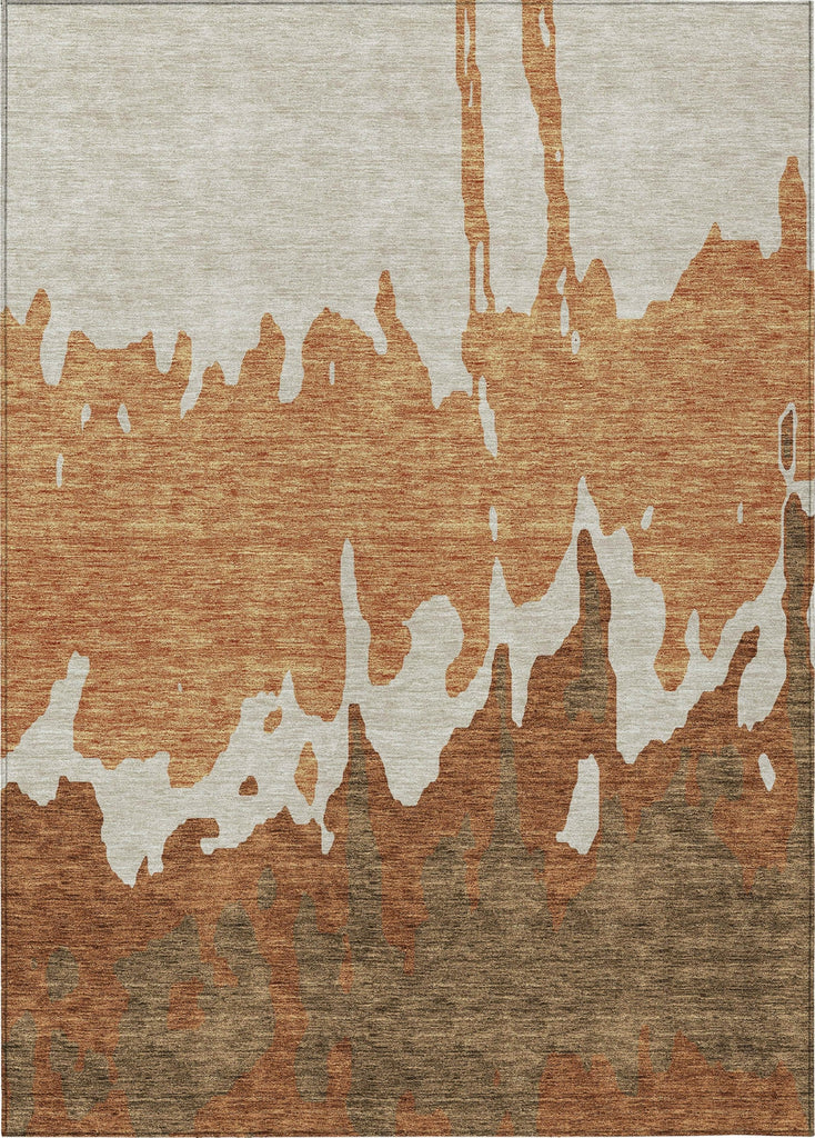 Piper Looms Chantille Abstract ACN961 Paprika Machine Washable Area Rug main image