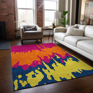 Piper Looms Chantille Abstract ACN961 Pink Machine Washable Area Rug Lifestyle Image Feature