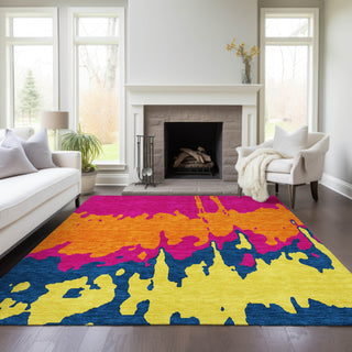Piper Looms Chantille Abstract ACN961 Pink Machine Washable Area Rug Lifestyle Image Feature