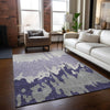 Piper Looms Chantille Abstract ACN961 Purple Machine Washable Area Rug Lifestyle Image Feature