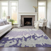 Piper Looms Chantille Abstract ACN961 Purple Machine Washable Area Rug Lifestyle Image Feature
