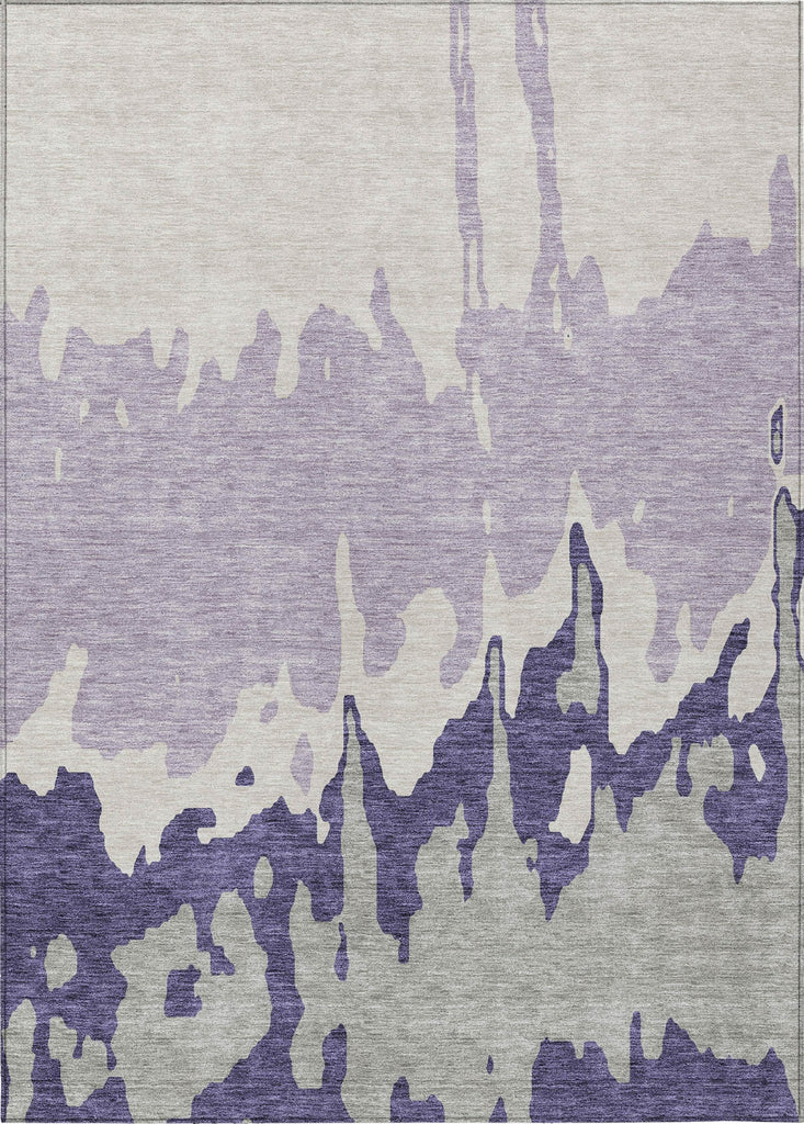 Piper Looms Chantille Abstract ACN961 Purple Machine Washable Area Rug main image