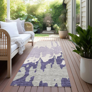 Piper Looms Chantille Abstract ACN961 Purple Machine Washable Area Rug Runner Outdoor Lifestyle Image Feature