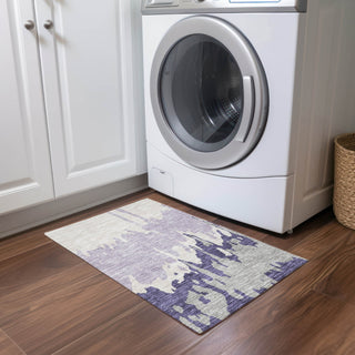Piper Looms Chantille Abstract ACN961 Purple Machine Washable Area Rug Scatter Lifestyle Image Feature