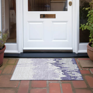 Piper Looms Chantille Abstract ACN961 Purple Machine Washable Area Rug Scatter Outdoor Lifestyle Image Feature