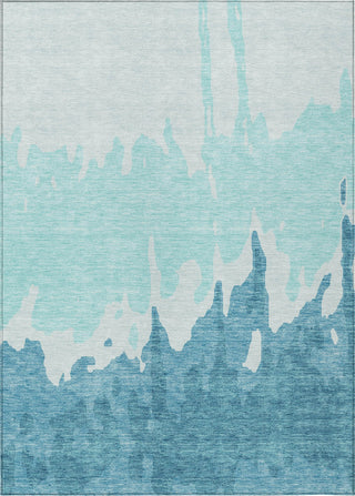 Piper Looms Chantille Abstract ACN961 Teal Machine Washable Area Rug main image