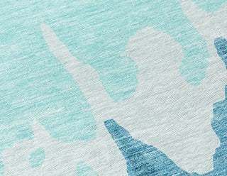 Piper Looms Chantille Abstract ACN961 Teal Machine Washable Area Rug Swatch Image