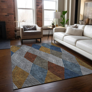 Piper Looms Chantille Geometric ACN962 Gray Machine Washable Area Rug Lifestyle Image Feature